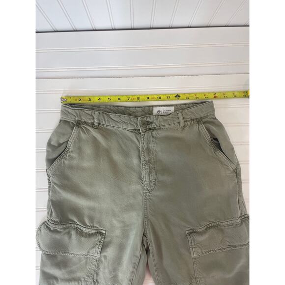 AG Adriano Goldschmied Womens Cargo Pants Khaki Straight Leg Cropped Size 30 - Picture 8 of 10